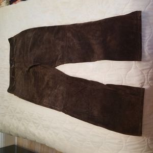 JouJou Jeans Skins Leather Pants, 100% brown Leather, Ladies size 11/12